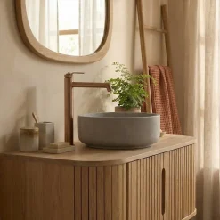 Mitigeur de lavabo haut cuivre brossé Essebagno Molette