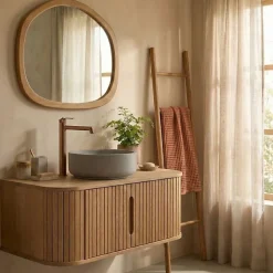 Mitigeur de lavabo haut cuivre brossé Essebagno Molette