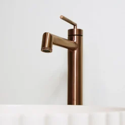 Mitigeur de lavabo haut cuivre brossé Essebagno Portofino