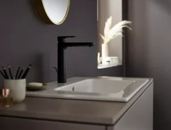 Mitigeur de lavabo haut noir mat Hansgrohe Vernis Blend 190