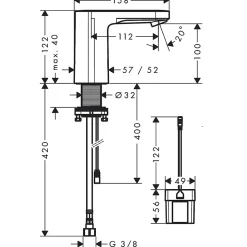 Mitigeur de lavabo électronique en eau froide sur batterie, chrome, Hansgrohe Vernis Blend