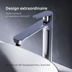 Mitigeur de lavabo Mitigeur Salle de Bain Robinet de lavabo, Chromé, taille L, FTA92000 AM.PM
