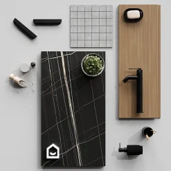 Mitigeur de lavabo noir GoodHome Selenga XL