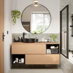 Mitigeur de lavabo noir GoodHome Cavally XL