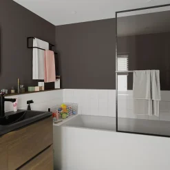 Mitigeur de lavabo noir GoodHome Sauga