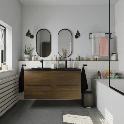 Mitigeur de lavabo noir GoodHome Sauga