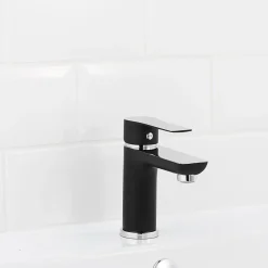 Mitigeur de lavabo noir GoodHome Wicie