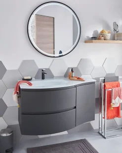 Mitigeur de lavabo noir GoodHome Wicie