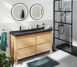 Mitigeur de lavabo noir GoodHome Wicie