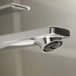 Mitigeur de lavabo pour vasque à poser avec tirette et vidage chromé, Hansgrohe Rebris E 240 CoolStart