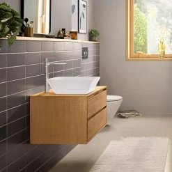 Mitigeur de lavabo pour vasque à poser avec tirette et vidage chromé, Hansgrohe Rebris E 240 CoolStart