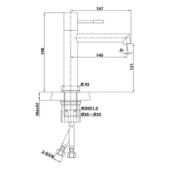 Mitigeur De Lavabo Schulte Kadia M - Noir Mat