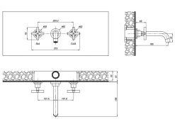 Mitigeur de lavabo Wall en or brossé