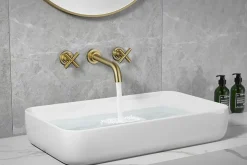 Mitigeur de lavabo Wall en or brossé