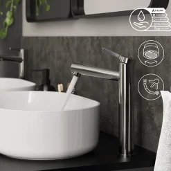 Mitigeur de lavabo XL, chrome, GoodHome Maza