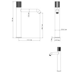 Mitigeur de lavabo XL, chrome, GoodHome Levanna