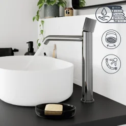 Mitigeur de lavabo XL, chrome, GoodHome Levanna