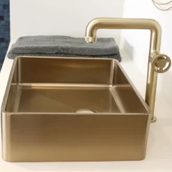 Mitigeur de lavabo XL H.32 cm, doré, Essebagno Factory