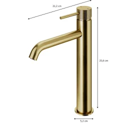 Mitigeur de lavabo XL H.25,6 cm, doré satin, GoodHome Owens