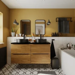 Mitigeur de lavabo XL H.25,6 cm, noir mat, GoodHome Owens