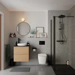 Mitigeur de lavabo XL, noir, GoodHome Levanna