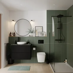 Mitigeur de lavabo XL, noir, GoodHome Levanna