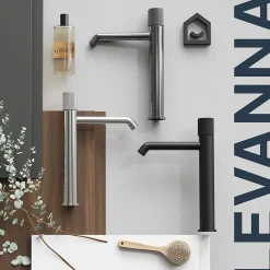 Mitigeur de lavabo XL, noir, GoodHome Levanna