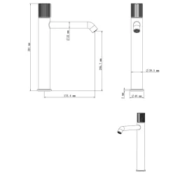 Mitigeur de lavabo XL, noir, GoodHome Levanna