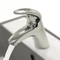 Mitigeur de salle de Bain Robinet pour Lavabo Vasque en Laiton Chrome avec Vidage
