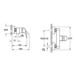 Mitigeur douche avec cartouche 1 2 C2 ÉCO VITRA A42930EKF