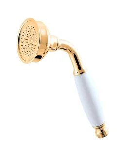 Mitigeur douche mural LABE mural en laiton doré poignée en céramique-Doré-Avec douchette à support fixe-Doré--26 -