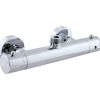 Mitigeur douche mural thermostatique laiton chromé sortie douchette haut-Argenté-Sans douchette-Argenté--28.50 -