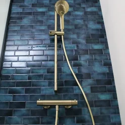 Mitigeur douche thermostatique Or brossé Essebagno Luisa