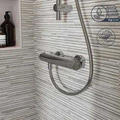 Mitigeur douche thermostatique, chrome, GoodHome Mayas