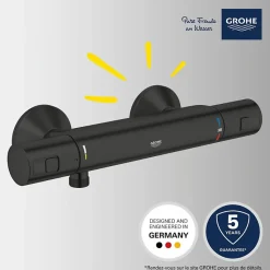 Mitigeur douche thermostatique GROHE Precision Start noir