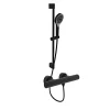 Mitigeur douche thermostatique VILLEROY ET BOCH Universal rond + Ensemble de douche Verve Showers 3 jets noir mat