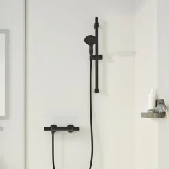 Mitigeur douche thermostatique GROHE Precision Start + Ensemblede douche avec barre 2 jets + Panier douche