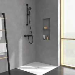 Mitigeur douche thermostatique VILLEROY ET BOCH Universal rond Noir mat
