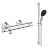 Mitigeur douche thermostatique GROHE GROHE Precision Flow + Ensemble de douche 2 jets avec barre Chromé