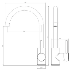 Mitigeur haut de cuisine Katiki Cooke & Lewis H. 33,5 cm effet titane