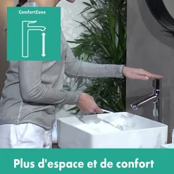 Mitigeur lavabo avec tirette et vidage Hansgrohe Talis Select S ComfortZone 190 surface chromé
