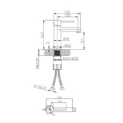 Mitigeur lavabo bas blanc Essebagno Luisa