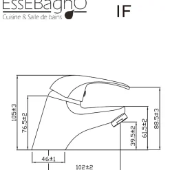 Mitigeur lavabo bas chromé Essebagno If