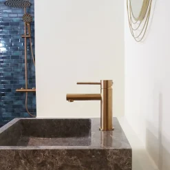 Mitigeur lavabo bas cuivre brossé Essebagno Luisa