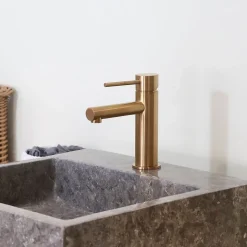 Mitigeur lavabo bas cuivre brossé Essebagno Luisa