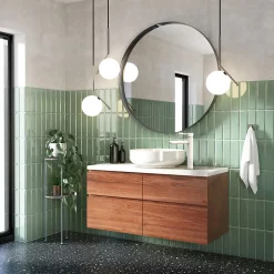 Mitigeur lavabo Essebagno Deco avec vidage en laiton coloris blanc modèle haut