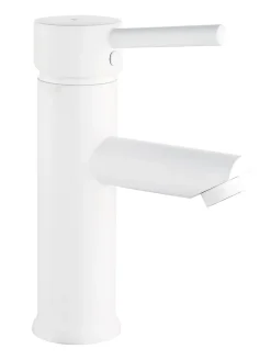 Mitigeur lavabo Essebagno Deco avec vidage en laiton coloris blanc modèle bas