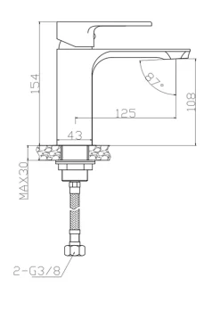 Mitigeur lavabo Hanovre avec vidage en laiton coloris chromé