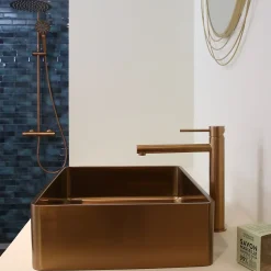 Mitigeur lavabo haut cuivre brossé Essebagno Luisa