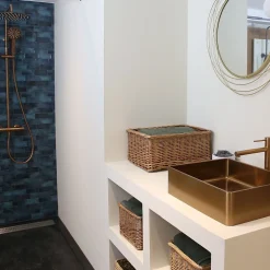 Mitigeur lavabo haut cuivre brossé Essebagno Luisa